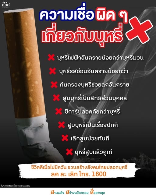 ความเชื่อผิด ๆ เกี่ยวกับบุหรี่