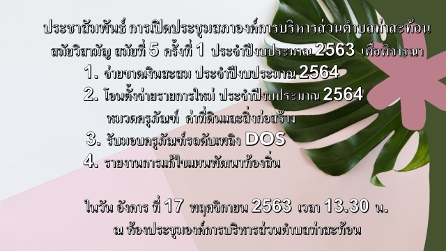 ประชุมสภาองค์การบริหารส่วนตำบลท่าสะท้อน
